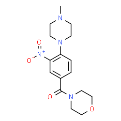 ChemSpider 2D Image | [4-(4-Methyl-1-piperazinyl)-3-nitrophenyl](4-morpholinyl)methanone | C16H22N4O4