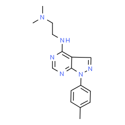 ChemSpider 2D Image | N-[2-(dimethylamino)ethyl]-1-(4-methylphenyl)pyrazolo[3,4-d]pyrimidin-4-amine | C16H20N6