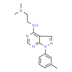 ChemSpider 2D Image | N',N'-dimethyl-N-[1-(m-tolyl)pyrazolo[3,4-d]pyrimidin-4-yl]ethane-1,2-diamine | C16H20N6