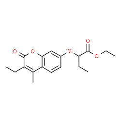 ChemSpider 2D Image | Ethyl 2-[(3-ethyl-4-methyl-2-oxo-2H-chromen-7-yl)oxy]butanoate | C18H22O5