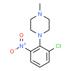 ChemSpider 2D Image | 1-(2-Chloro-6-nitrophenyl)-4-methylpiperazine | C11H14ClN3O2