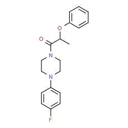 ChemSpider 2D Image | 1-[4-(4-Fluorophenyl)-1-piperazinyl]-2-phenoxy-1-propanone | C19H21FN2O2