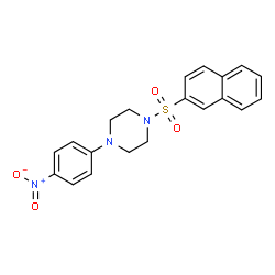 ChemSpider 2D Image | 1-(2-Naphthylsulfonyl)-4-(4-nitrophenyl)piperazine | C20H19N3O4S