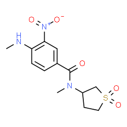 ChemSpider 2D Image | N-(1,1-Dioxidotetrahydro-3-thiophenyl)-N-methyl-4-(methylamino)-3-nitrobenzamide | C13H17N3O5S