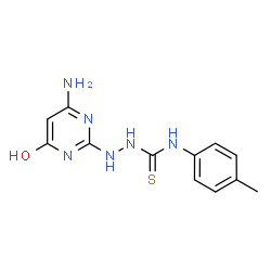 ChemSpider 2D Image | 2-(4-Amino-6-oxo-1,6-dihydropyrimidin-2-yl)-N-(4-methylphenyl)hydrazinecarbothioamide | C12H14N6OS