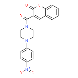 ChemSpider 2D Image | 3-{[4-(4-Nitrophenyl)-1-piperazinyl]carbonyl}-2H-chromen-2-one | C20H17N3O5