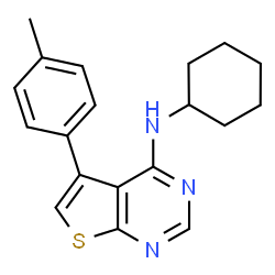 ChemSpider 2D Image | N-Cyclohexyl-5-(4-methylphenyl)thieno[2,3-d]pyrimidin-4-amine | C19H21N3S