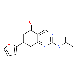 ChemSpider 2D Image | N-[7-(2-furanyl)-5-oxo-7,8-dihydro-6H-quinazolin-2-yl]acetamide | C14H13N3O3