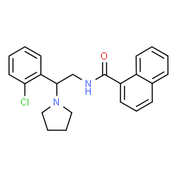 ChemSpider 2D Image | N-[2-(2-Chlorophenyl)-2-(1-pyrrolidinyl)ethyl]-1-naphthamide | C23H23ClN2O