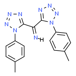 ChemSpider 2D Image | 1,1-Bis[1-(4-methylphenyl)-1H-tetrazol-5-yl]methanimine | C17H15N9