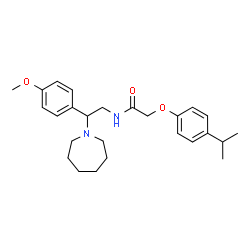 ChemSpider 2D Image | N-[2-(1-Azepanyl)-2-(4-methoxyphenyl)ethyl]-2-(4-isopropylphenoxy)acetamide | C26H36N2O3