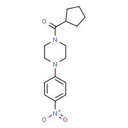 ChemSpider 2D Image | Cyclopentyl[4-(4-nitrophenyl)-1-piperazinyl]methanone | C16H21N3O3