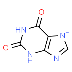 ChemSpider 2D Image | 2,6-Dioxo-1,2,3,6-tetrahydropurin-7-ide | C5H3N4O2