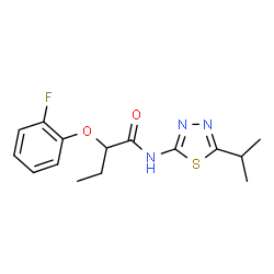 ChemSpider 2D Image | 2-(2-Fluorophenoxy)-N-(5-isopropyl-1,3,4-thiadiazol-2-yl)butanamide | C15H18FN3O2S