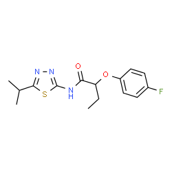 ChemSpider 2D Image | 2-(4-Fluorophenoxy)-N-(5-isopropyl-1,3,4-thiadiazol-2-yl)butanamide | C15H18FN3O2S