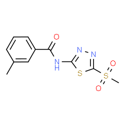 ChemSpider 2D Image | 3-Methyl-N-[5-(methylsulfonyl)-1,3,4-thiadiazol-2-yl]benzamide | C11H11N3O3S2