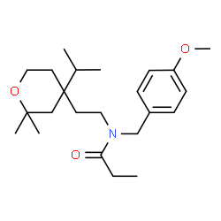 ChemSpider 2D Image | N-[2-(4-Isopropyl-2,2-dimethyltetrahydro-2H-pyran-4-yl)ethyl]-N-(4-methoxybenzyl)propanamide | C23H37NO3