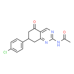 ChemSpider 2D Image | N-[7-(4-Chlorophenyl)-5-oxo-5,6,7,8-tetrahydro-2-quinazolinyl]acetamide | C16H14ClN3O2