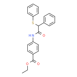 ChemSpider 2D Image | Ethyl 4-{[phenyl(phenylsulfanyl)acetyl]amino}benzoate | C23H21NO3S