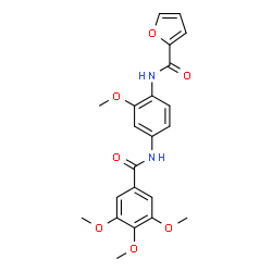 ChemSpider 2D Image | N-{2-Methoxy-4-[(3,4,5-trimethoxybenzoyl)amino]phenyl}-2-furamide | C22H22N2O7