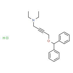 ChemSpider 2D Image | 4-(Diphenylmethoxy)-N,N-diethyl-2-butynylamine hydrochloride | C21H26ClNO