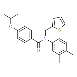 ChemSpider 2D Image | N-(3,4-Dimethylphenyl)-4-isopropoxy-N-(2-thienylmethyl)benzamide | C23H25NO2S