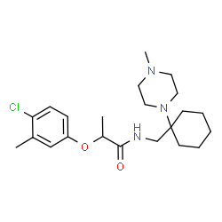 ChemSpider 2D Image | 2-(4-Chloro-3-methylphenoxy)-N-{[1-(4-methyl-1-piperazinyl)cyclohexyl]methyl}propanamide | C22H34ClN3O2