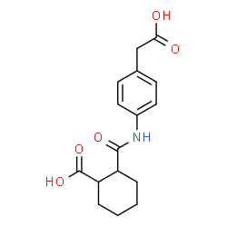 ChemSpider 2D Image | 2-{[4-(Carboxymethyl)phenyl]carbamoyl}cyclohexanecarboxylic acid | C16H19NO5