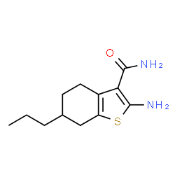 ChemSpider 2D Image | 2-Amino-4,5,6,7-tetrahydro-6-propylbenzo[b]thiophene-3-carboxamide | C12H18N2OS