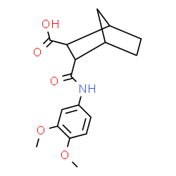 ChemSpider 2D Image | 3-[(3,4-Dimethoxyphenyl)carbamoyl]bicyclo[2.2.1]heptane-2-carboxylic acid | C17H21NO5