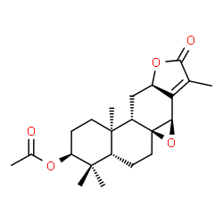 ChemSpider 2D Image | (3beta,5beta,9beta,10alpha,12beta,14beta)-16-Oxo-8,14:12,16-diepoxyabiet-13(15)-en-3-yl acetate | C22H30O5