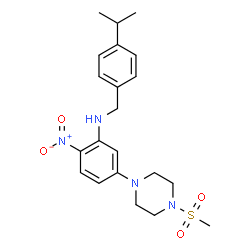 ChemSpider 2D Image | N-(4-Isopropylbenzyl)-5-[4-(methylsulfonyl)-1-piperazinyl]-2-nitroaniline | C21H28N4O4S