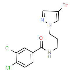 ChemSpider 2D Image | N-[3-(4-Bromo-1H-pyrazol-1-yl)propyl]-3,4-dichlorobenzamide | C13H12BrCl2N3O