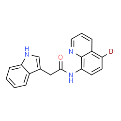 ChemSpider 2D Image | N-(5-Bromo-8-quinolinyl)-2-(1H-indol-3-yl)acetamide | C19H14BrN3O
