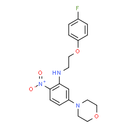 ChemSpider 2D Image | N-[2-(4-Fluorophenoxy)ethyl]-5-(4-morpholinyl)-2-nitroaniline | C18H20FN3O4