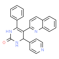 ChemSpider 2D Image | 6-Phenyl-4-(4-pyridinyl)-5-(2-quinolinyl)-3,4-dihydro-2(1H)-pyrimidinone | C24H18N4O