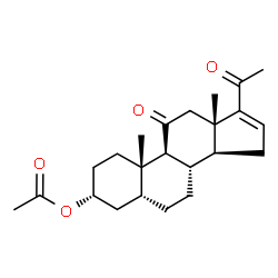 ChemSpider 2D Image | (3alpha,5beta)-11,20-Dioxopregn-16-en-3-yl acetate | C23H32O4
