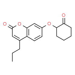 ChemSpider 2D Image | 7-[(2-Oxocyclohexyl)oxy]-4-propyl-2H-chromen-2-one | C18H20O4