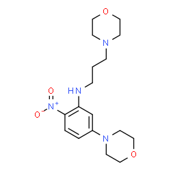 ChemSpider 2D Image | 5-(4-Morpholinyl)-N-[3-(4-morpholinyl)propyl]-2-nitroaniline | C17H26N4O4