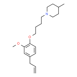 ChemSpider 2D Image | 1-[4-(4-Allyl-2-methoxyphenoxy)butyl]-4-methylpiperidine | C20H31NO2