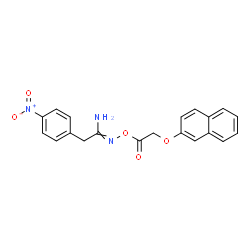 ChemSpider 2D Image | N'-[2-(2-Naphthyloxy)acetoxy]-2-(4-nitrophenyl)ethanimidamide | C20H17N3O5
