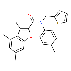 ChemSpider 2D Image | 3,4,6-Trimethyl-N-(4-methylphenyl)-N-(2-thienylmethyl)-1-benzofuran-2-carboxamide | C24H23NO2S