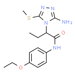 ChemSpider 2D Image | 2-[3-Amino-5-(methylsulfanyl)-4H-1,2,4-triazol-4-yl]-N-(4-ethoxyphenyl)butanamide | C15H21N5O2S