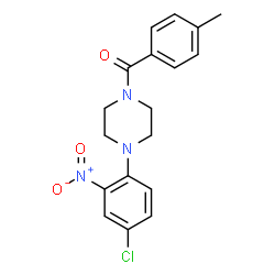ChemSpider 2D Image | [4-(4-Chloro-2-nitrophenyl)-1-piperazinyl](4-methylphenyl)methanone | C18H18ClN3O3