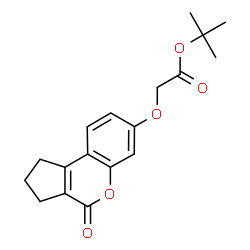 ChemSpider 2D Image | 2-Methyl-2-propanyl [(4-oxo-1,2,3,4-tetrahydrocyclopenta[c]chromen-7-yl)oxy]acetate | C18H20O5