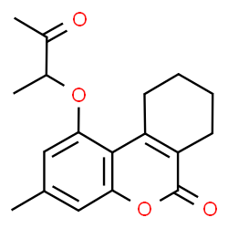 ChemSpider 2D Image | 3-Methyl-1-[(3-oxo-2-butanyl)oxy]-7,8,9,10-tetrahydro-6H-benzo[c]chromen-6-one | C18H20O4