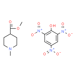 ChemSpider 2D Image | Methyl 1-methyl-4-piperidinecarboxylate - 2,4,6-trinitrophenol (1:1) | C14H18N4O9