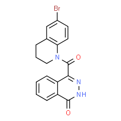 ChemSpider 2D Image | 4-[(6-Bromo-3,4-dihydro-1(2H)-quinolinyl)carbonyl]-1(2H)-phthalazinone | C18H14BrN3O2