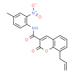 ChemSpider 2D Image | 8-Allyl-N-(4-methyl-2-nitrophenyl)-2-oxo-2H-chromene-3-carboxamide | C20H16N2O5