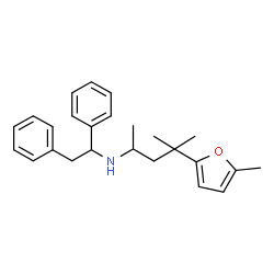 ChemSpider 2D Image | N-(1,2-Diphenylethyl)-4-methyl-4-(5-methyl-2-furyl)-2-pentanamine | C25H31NO